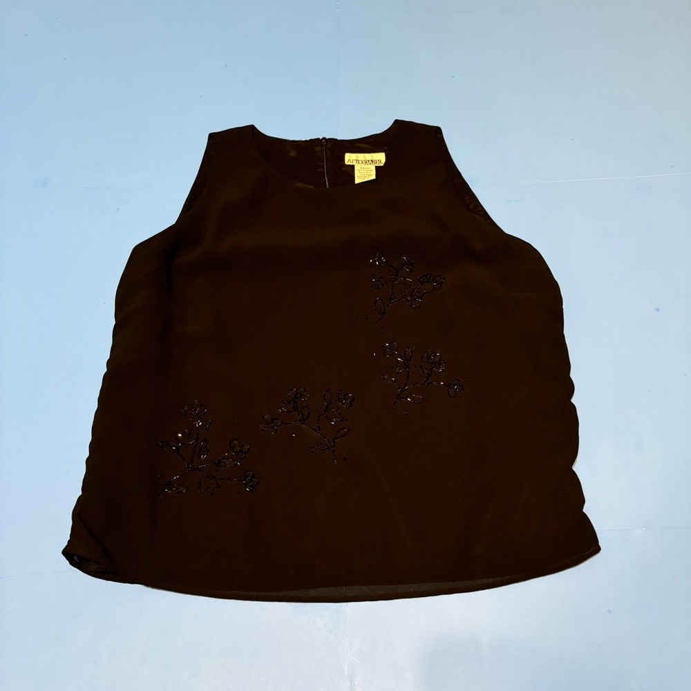 After Dark black sleeveless top size extra large - Picture 2 of 5